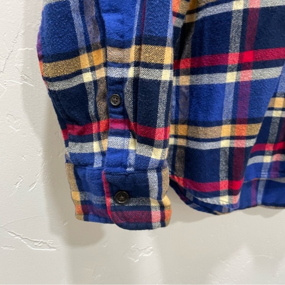 Lands' End Mens Large 16-16.5 Plaid Flannel LongSleeve Shirt Traditional Fit - Picture 3 of 7